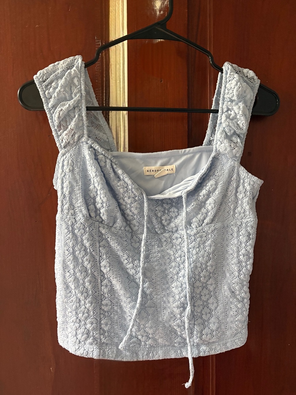 Aeropostale Pale Blue Lace Corset-Style Camisole